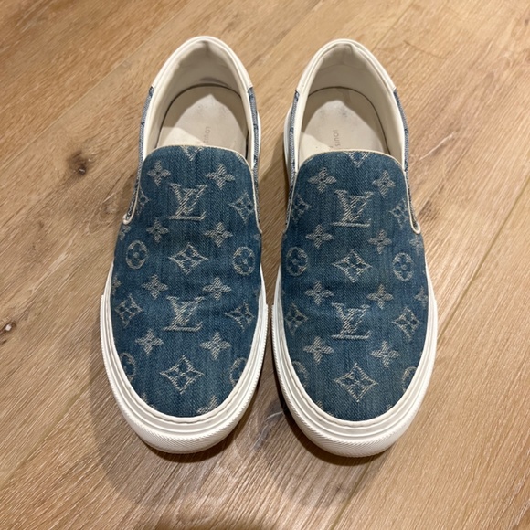 Louis Vuitton Trocadero Leather Low Trainers [Blue, Monogram] - Picture 10 of 11